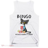Bingo Because Murder Is Wrong Bingo Cat Tank Top thumb 0