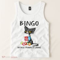 Bingo Because Murder Is Wrong Bingo Cat Tank Top thumb 2