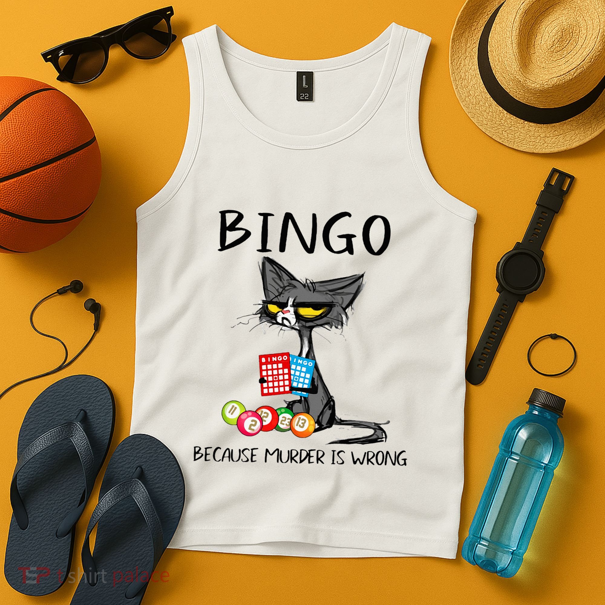 Bingo Because Murder Is Wrong Bingo Cat Tank Top
