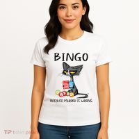 Bingo Because Murder Is Wrong Bingo Cat Women's T-Shirt thumb 4