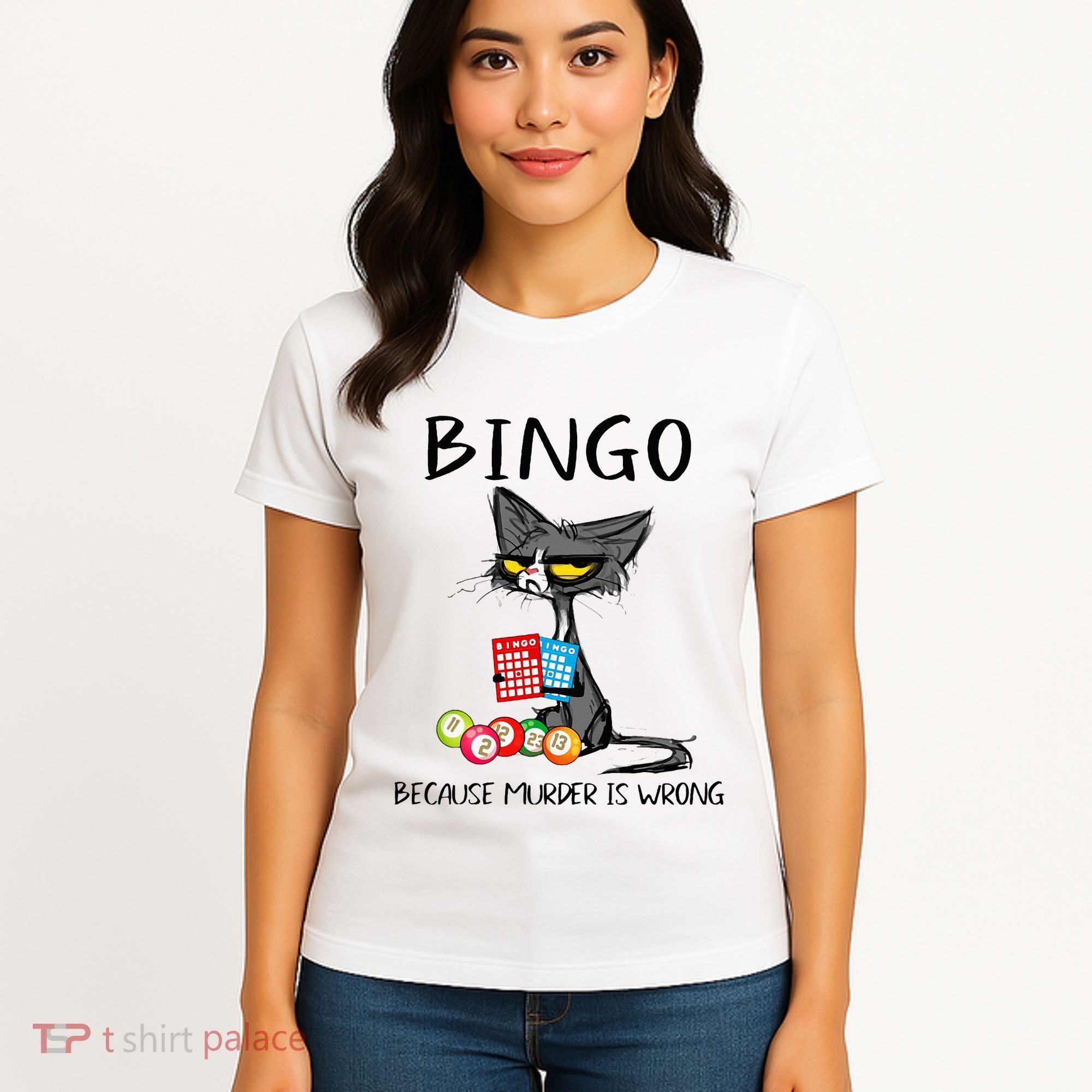 Bingo Because Murder Is Wrong Bingo Cat Women's T-Shirt