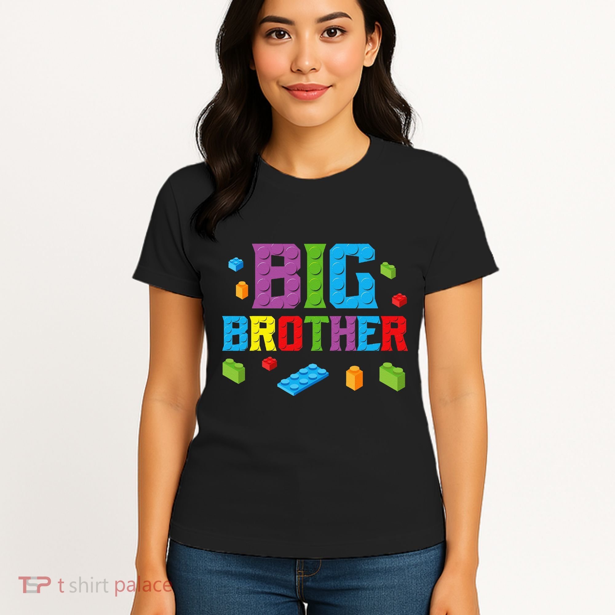 Big Brother Master Builder Building Bricks Blocks Family Set Women's T-Shirt