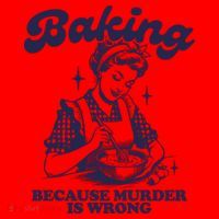 Baking Because Murder Is Wrong Santa Hat thumb 1