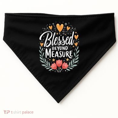 Blessed Beyond Measure Cute Floral Christian USA-Made Doggie Bandana
