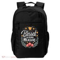 Blessed Beyond Measure Cute Floral Christian Backpack thumb 0