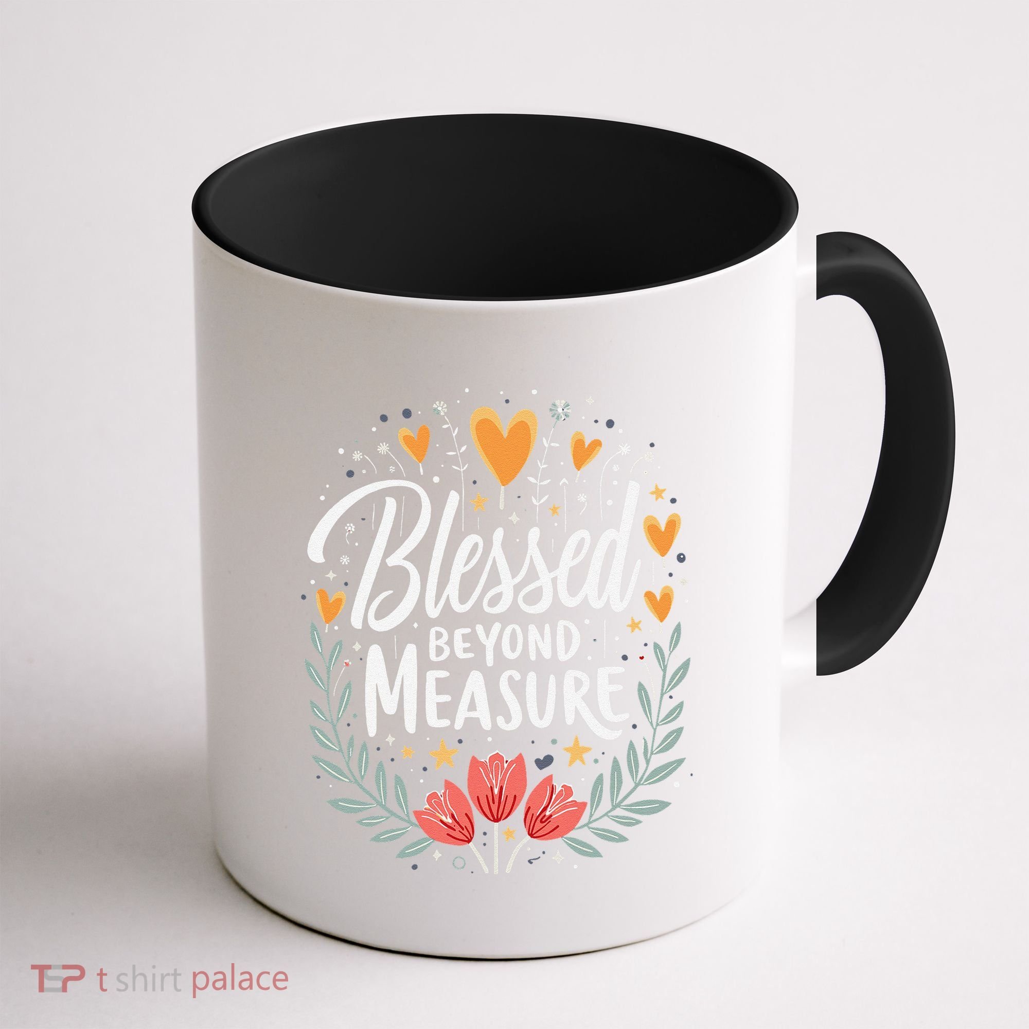 Blessed Beyond Measure Cute Floral Christian Coffee Mug