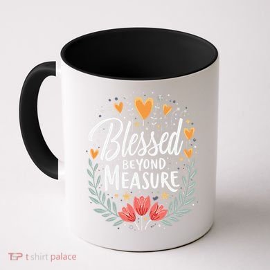 Blessed Beyond Measure Cute Floral Christian Coffee Mug