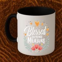 Blessed Beyond Measure Cute Floral Christian Coffee Mug thumb 2