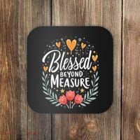 Blessed Beyond Measure Cute Floral Christian Coaster thumb 0