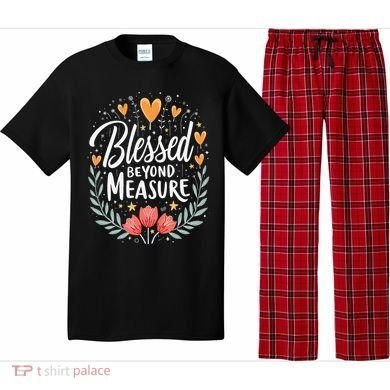 Blessed Beyond Measure Cute Floral Christian Pajama Set
