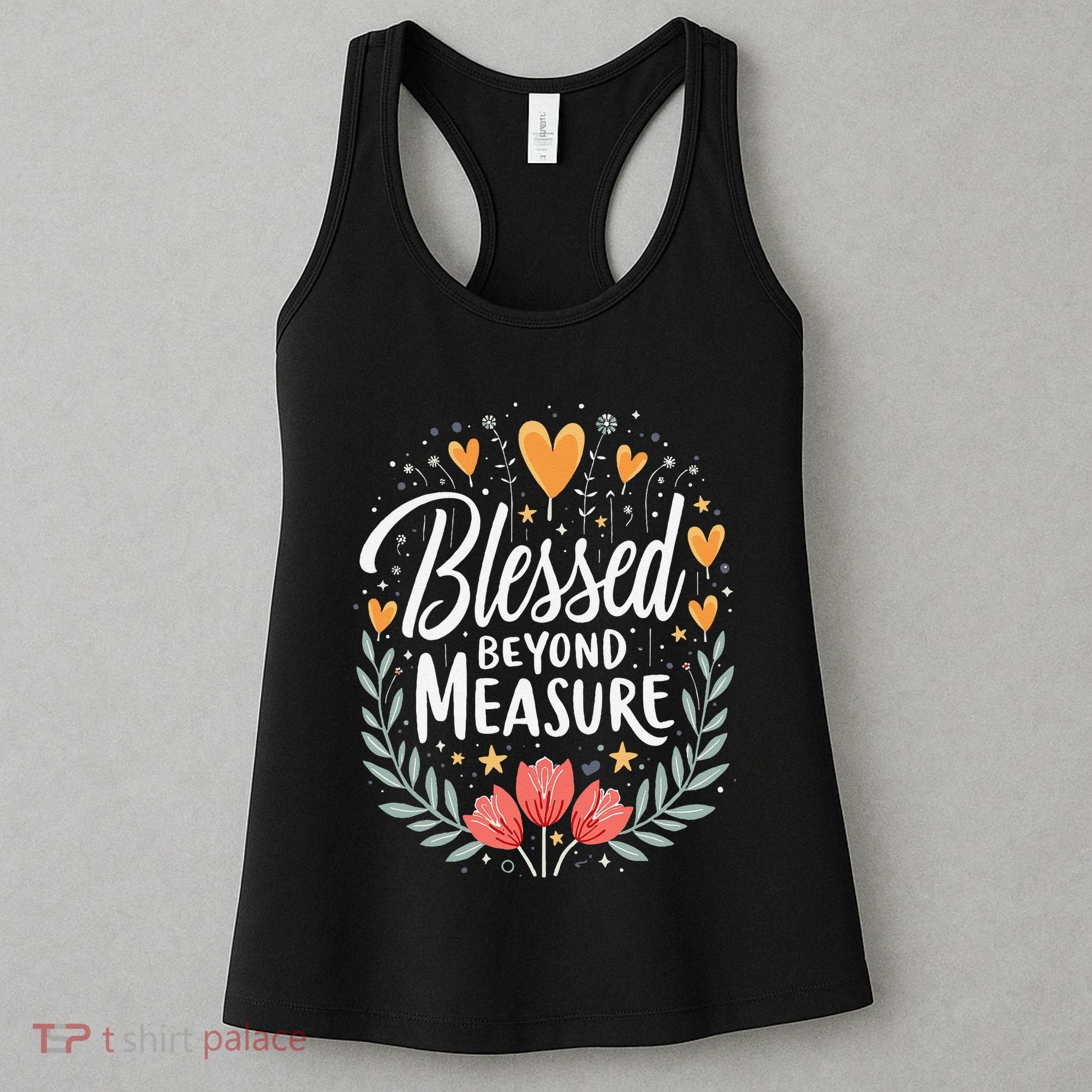 Blessed Beyond Measure Cute Floral Christian Women's Tank Top