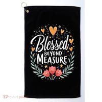 Blessed Beyond Measure Cute Floral Christian Golf Towel thumb 0
