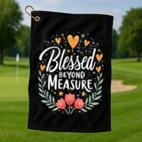 Blessed Beyond Measure Cute Floral Christian Golf Towel thumb 1
