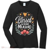 Blessed Beyond Measure Cute Floral Christian Women's Long Sleeve Shirt thumb 0