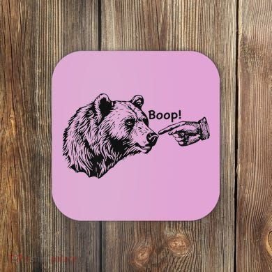 Boop Bear Meme Funny Bear Coaster