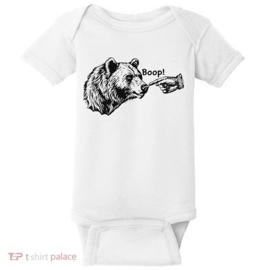 Boop Bear Meme Funny Bear Baby Bodysuit