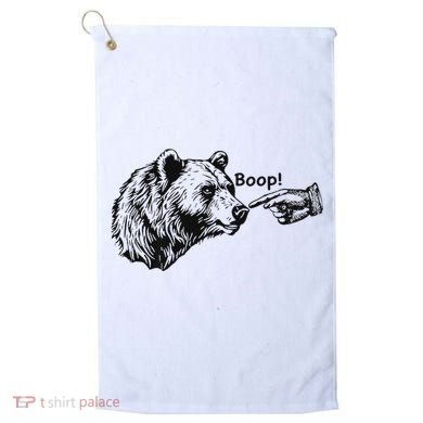 Boop Bear Meme Funny Bear Golf Towel