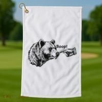Boop Bear Meme Funny Bear Golf Towel thumb 1