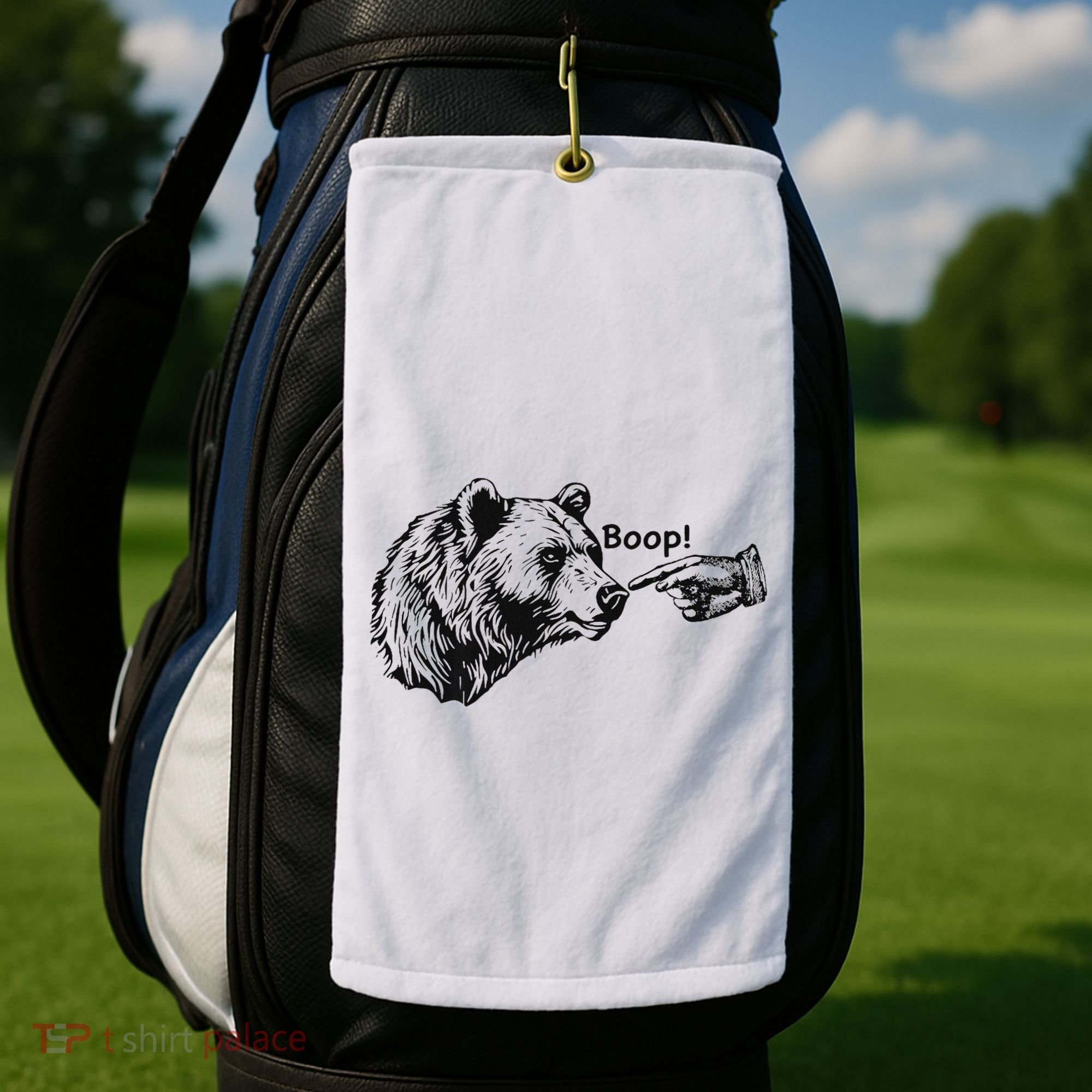 Boop Bear Meme Funny Bear Golf Towel