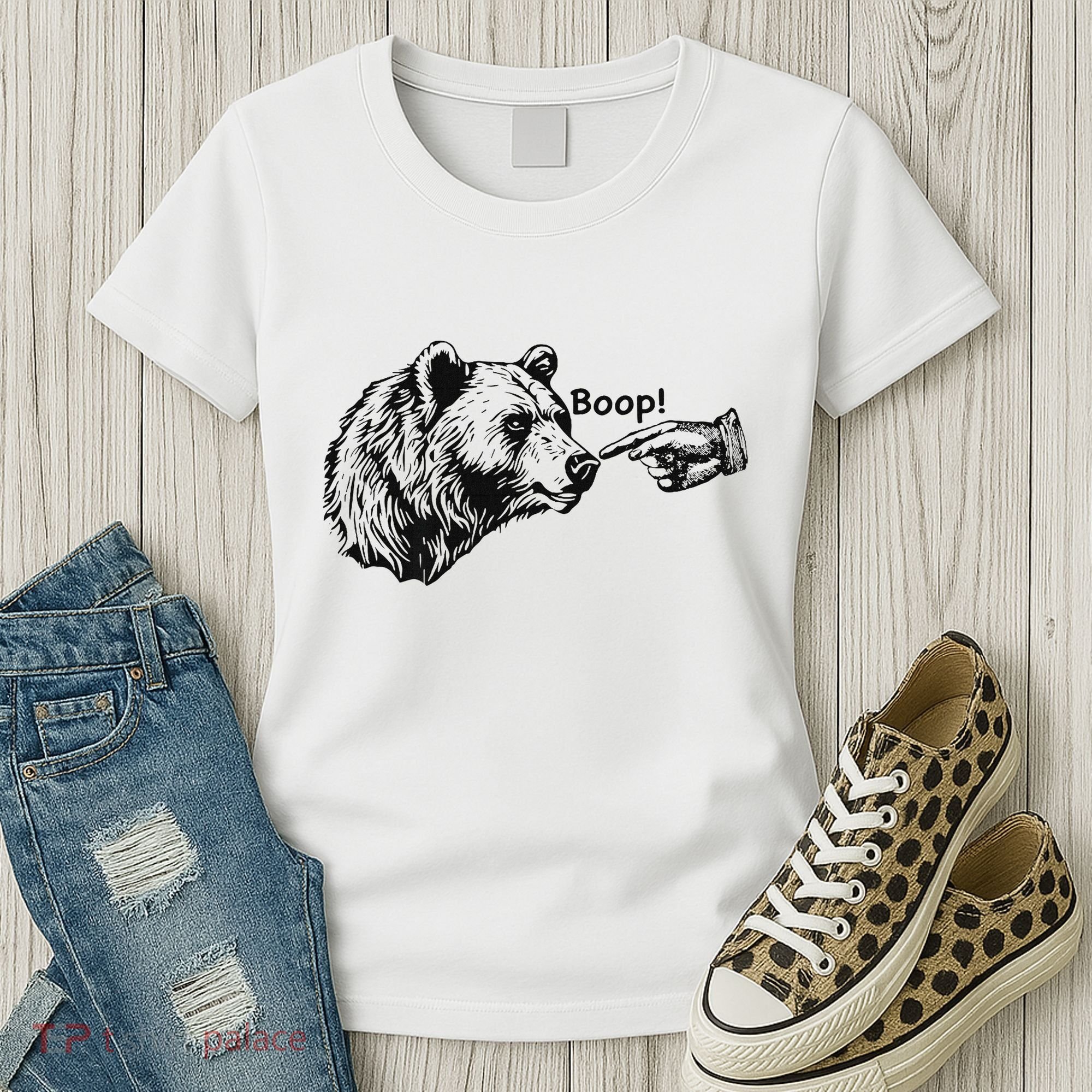 Boop Bear Meme Funny Bear Women's T-Shirt