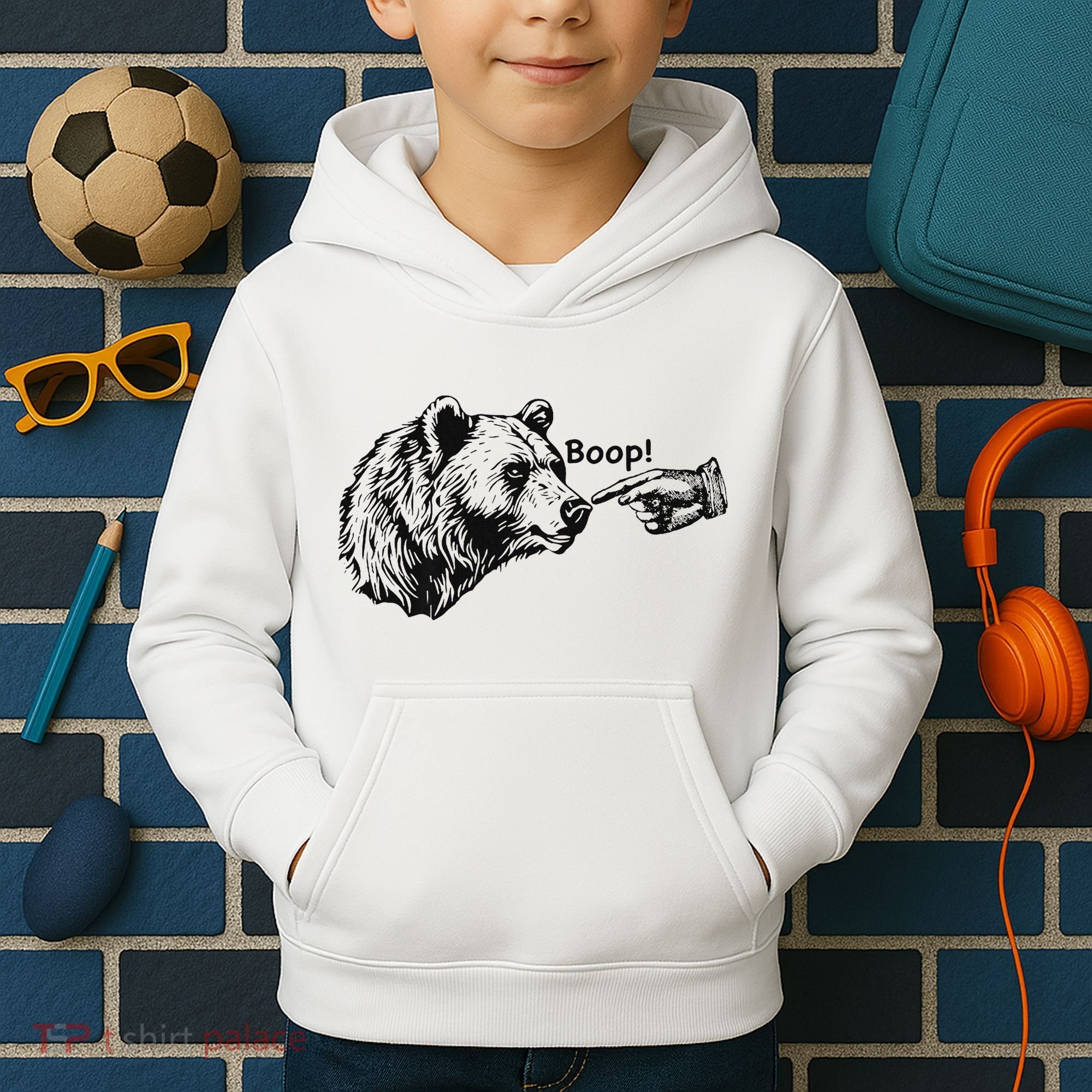 Boop Bear Meme Funny Bear Kids Hoodie