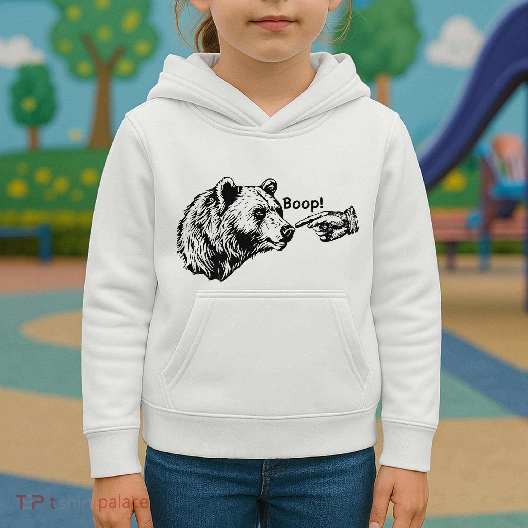Boop Bear Meme Funny Bear Kids Hoodie