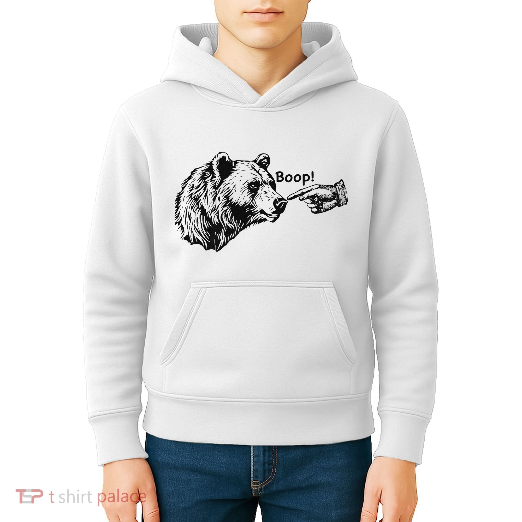Boop Bear Meme Funny Bear Kids Hoodie