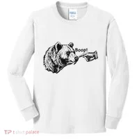 Boop Bear Meme Funny Bear Kids Long Sleeve Shirt thumb 0