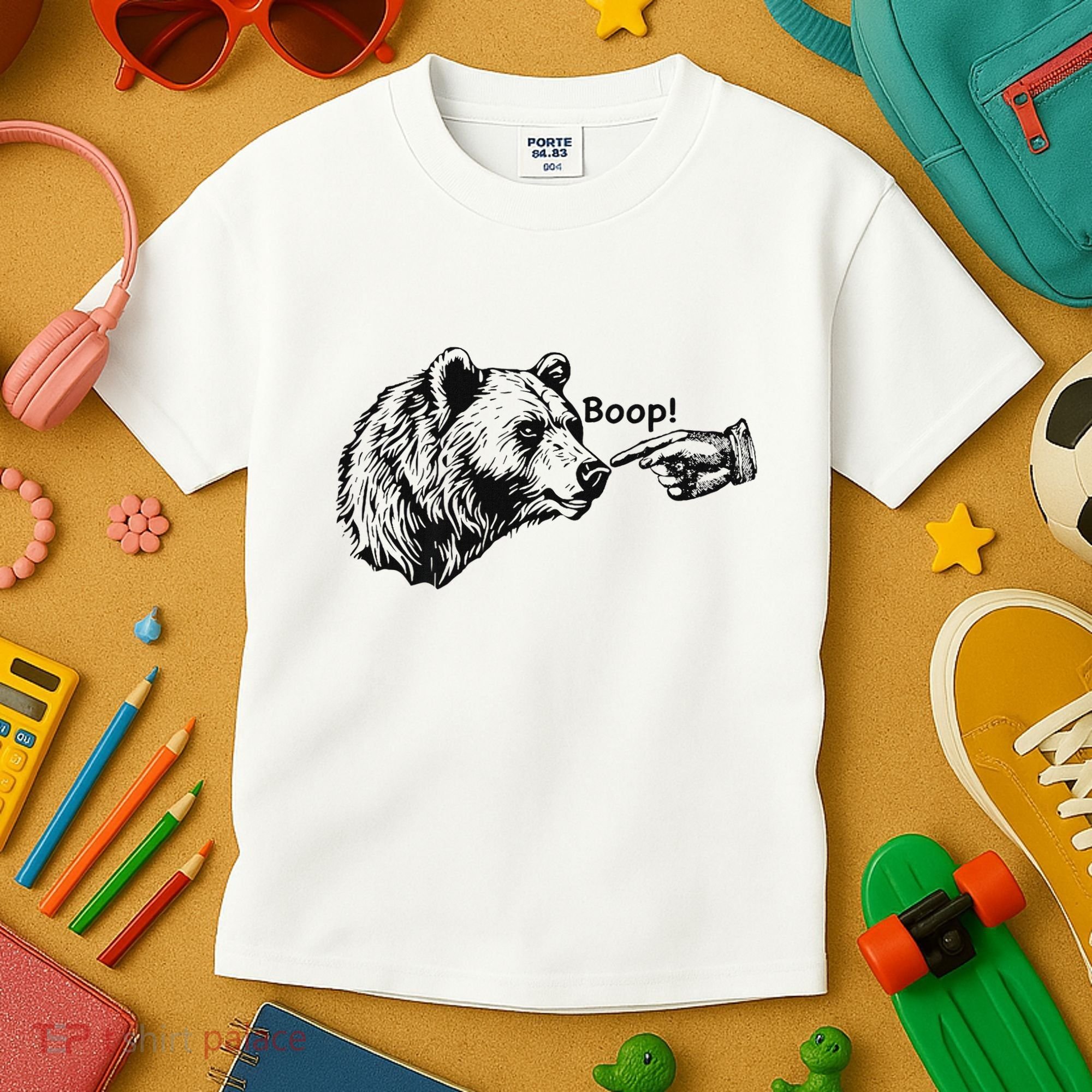 Boop Bear Meme Funny Bear Kids T-Shirt