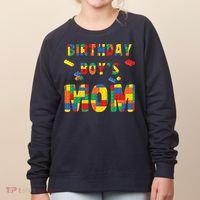 Building Block Mom Of Birthday Boy Women's Sweatshirt thumb 0