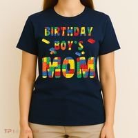Building Block Mom Of Birthday Boy T-Shirt thumb 4