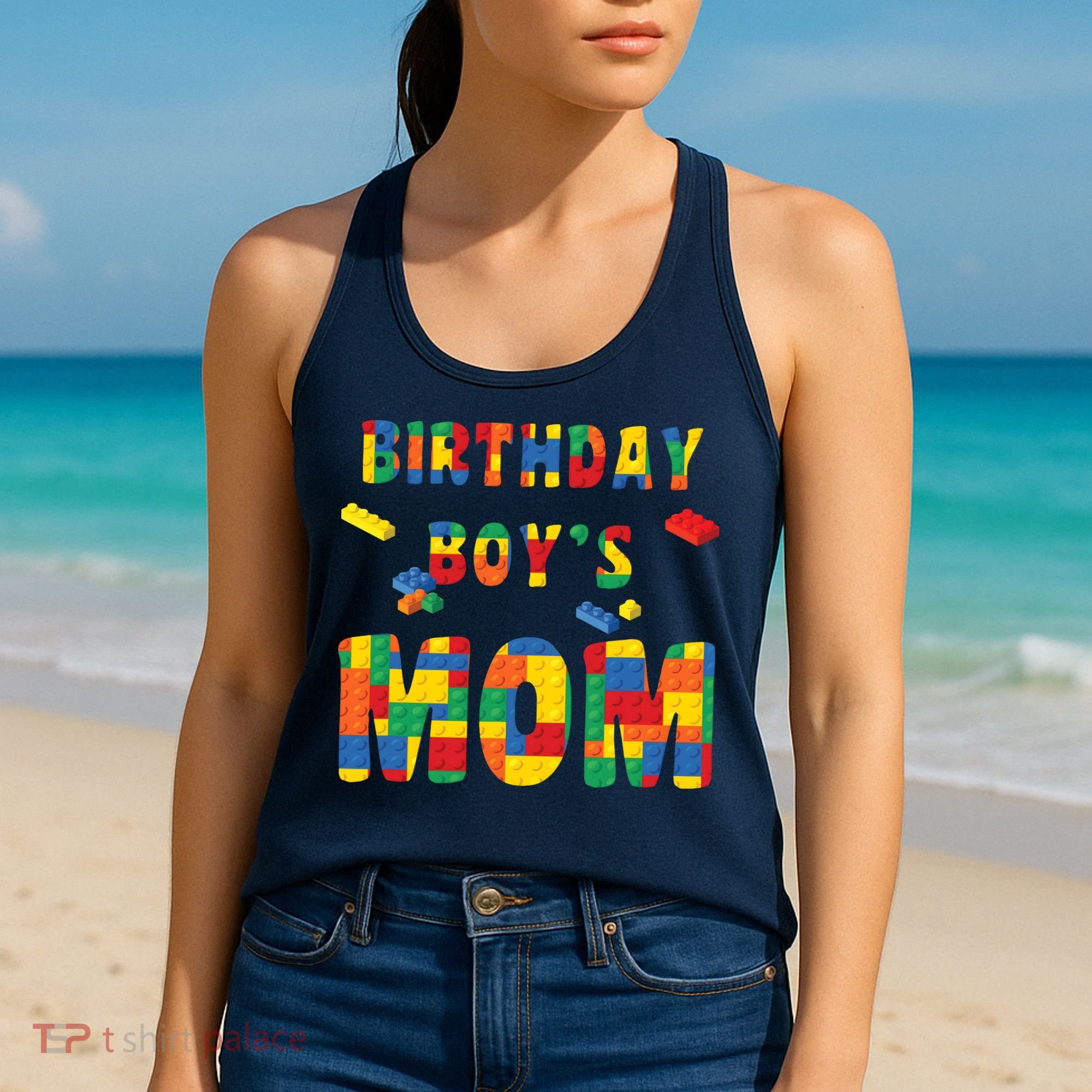 Building Block Mom Of Birthday Boy Women's Tank Top