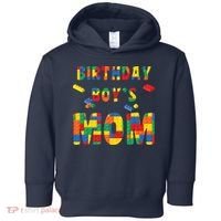 Building Block Mom Of Birthday Boy Toddler Hoodie thumb 0