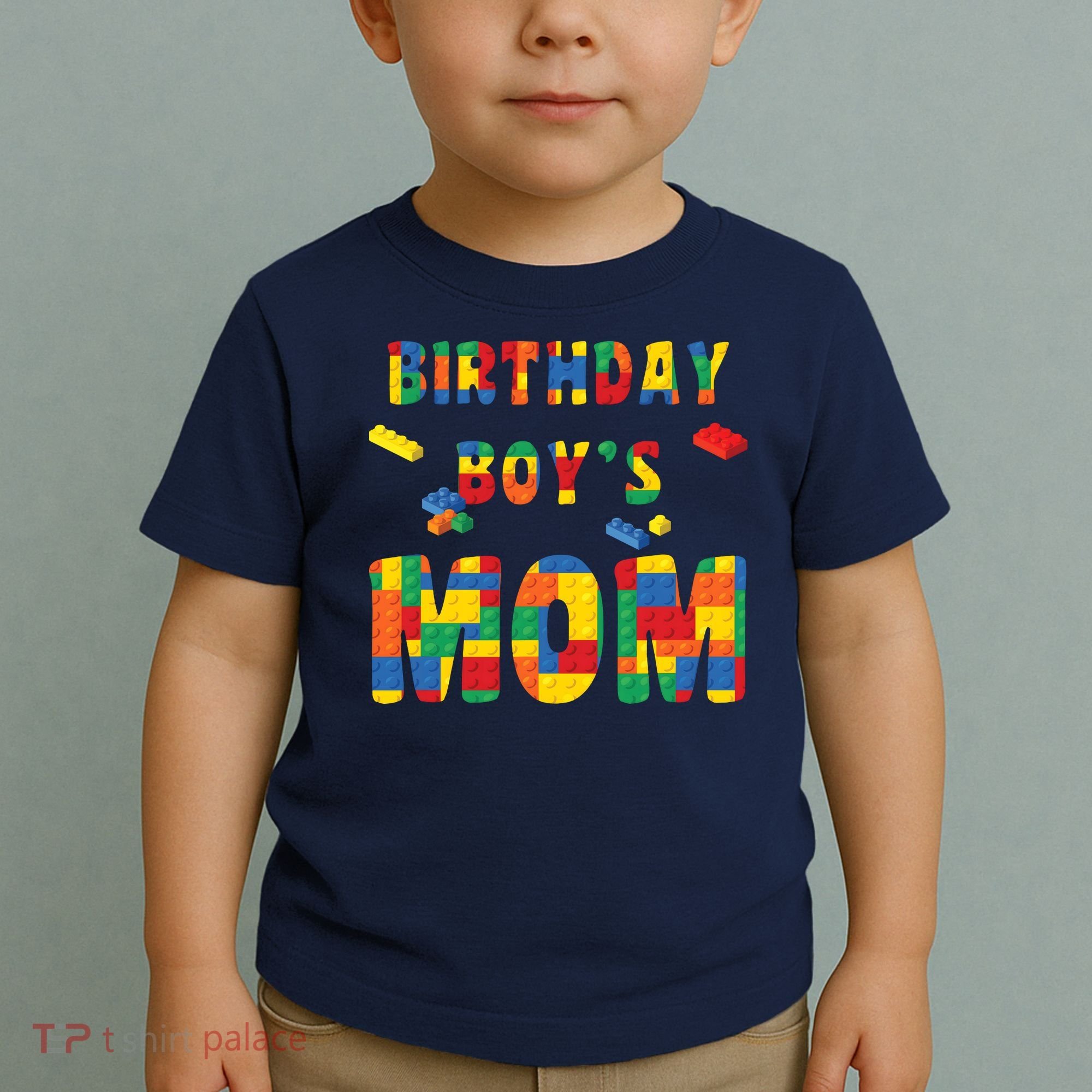 Building Block Mom Of Birthday Boy Toddler T-Shirt