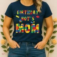 Building Block Mom Of Birthday Boy Women's T-Shirt thumb 2