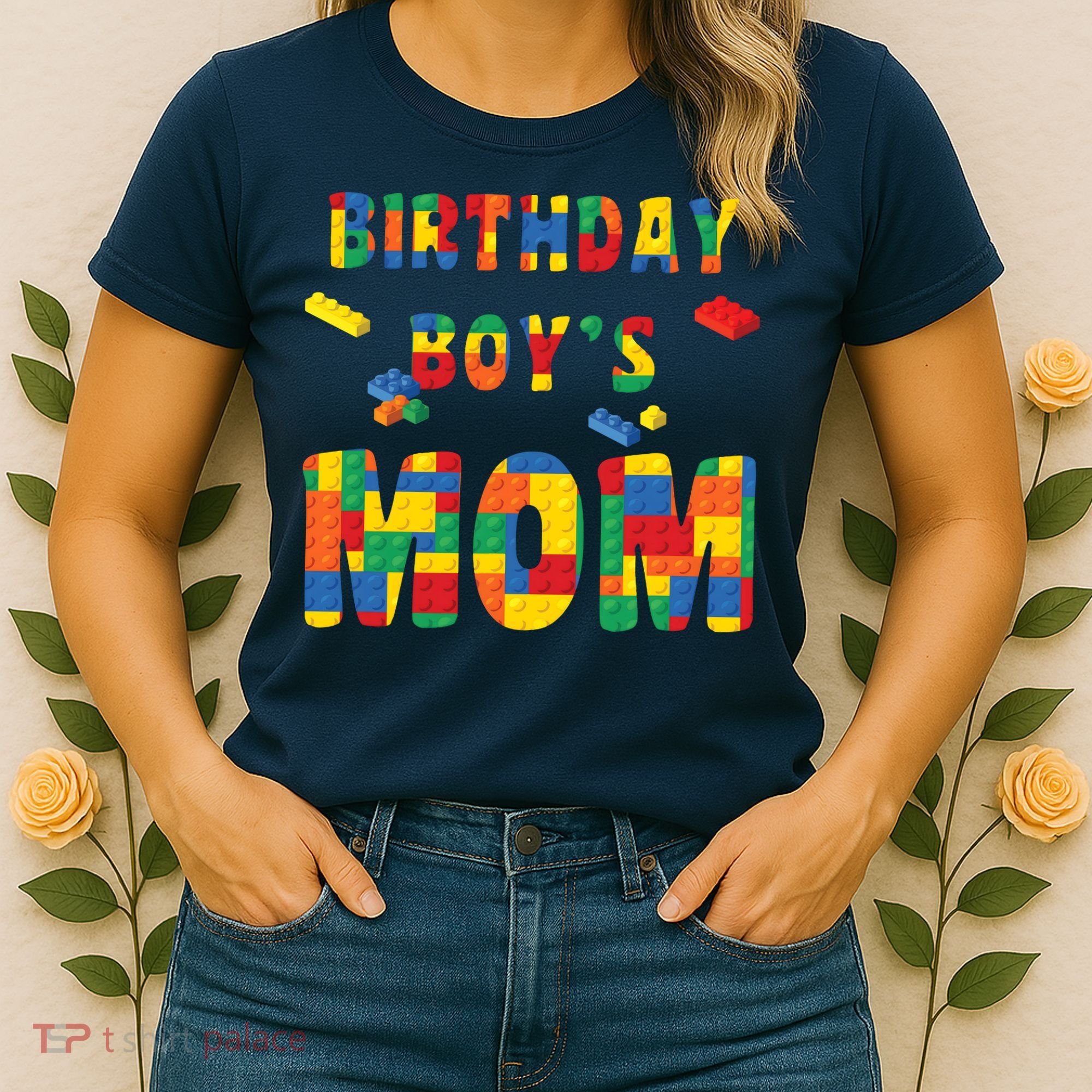 Building Block Mom Of Birthday Boy Women's T-Shirt