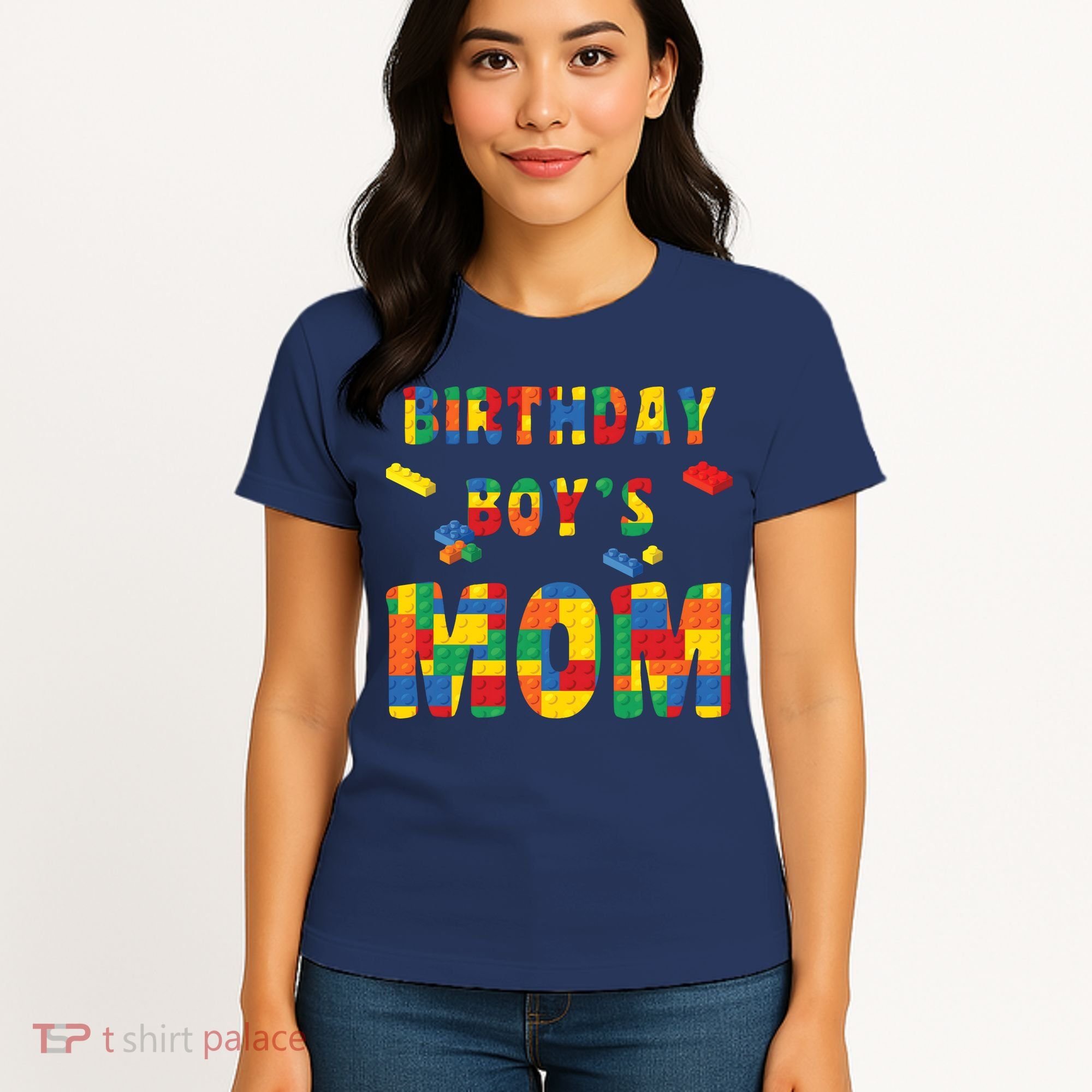 Building Block Mom Of Birthday Boy Women's T-Shirt