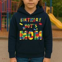 Building Block Mom Of Birthday Boy Kids Hoodie thumb 3