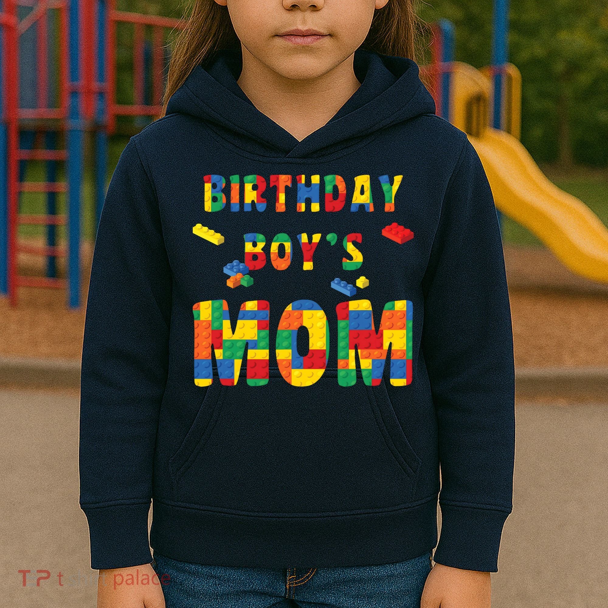 Building Block Mom Of Birthday Boy Kids Hoodie