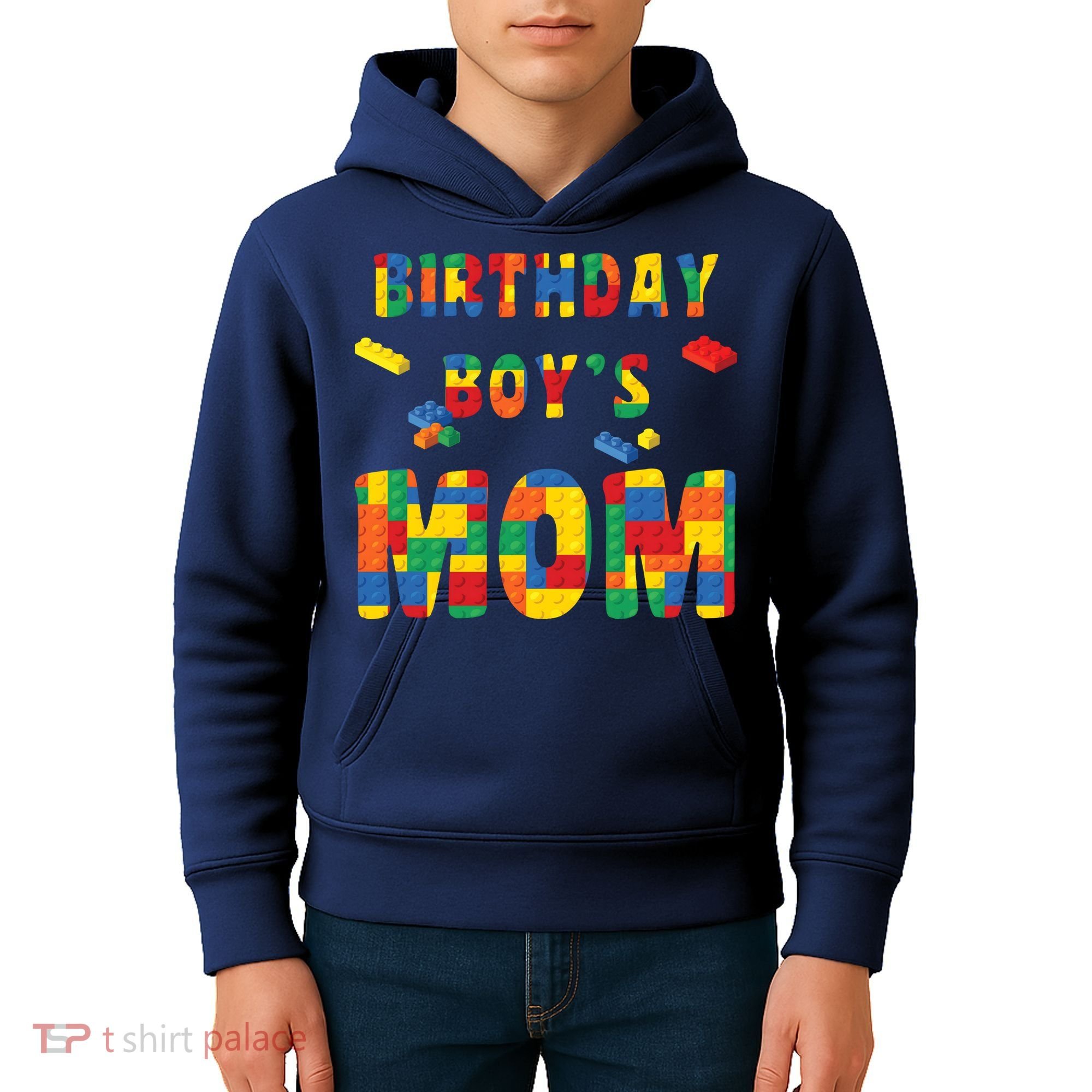 Building Block Mom Of Birthday Boy Kids Hoodie
