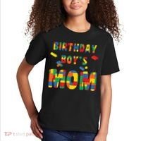 Building Block Mom Of Birthday Boy Kids T-Shirt thumb 2