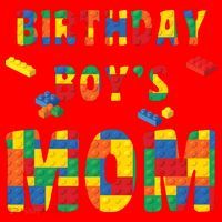 Building Block Mom Of Birthday Boy Santa Hat thumb 1