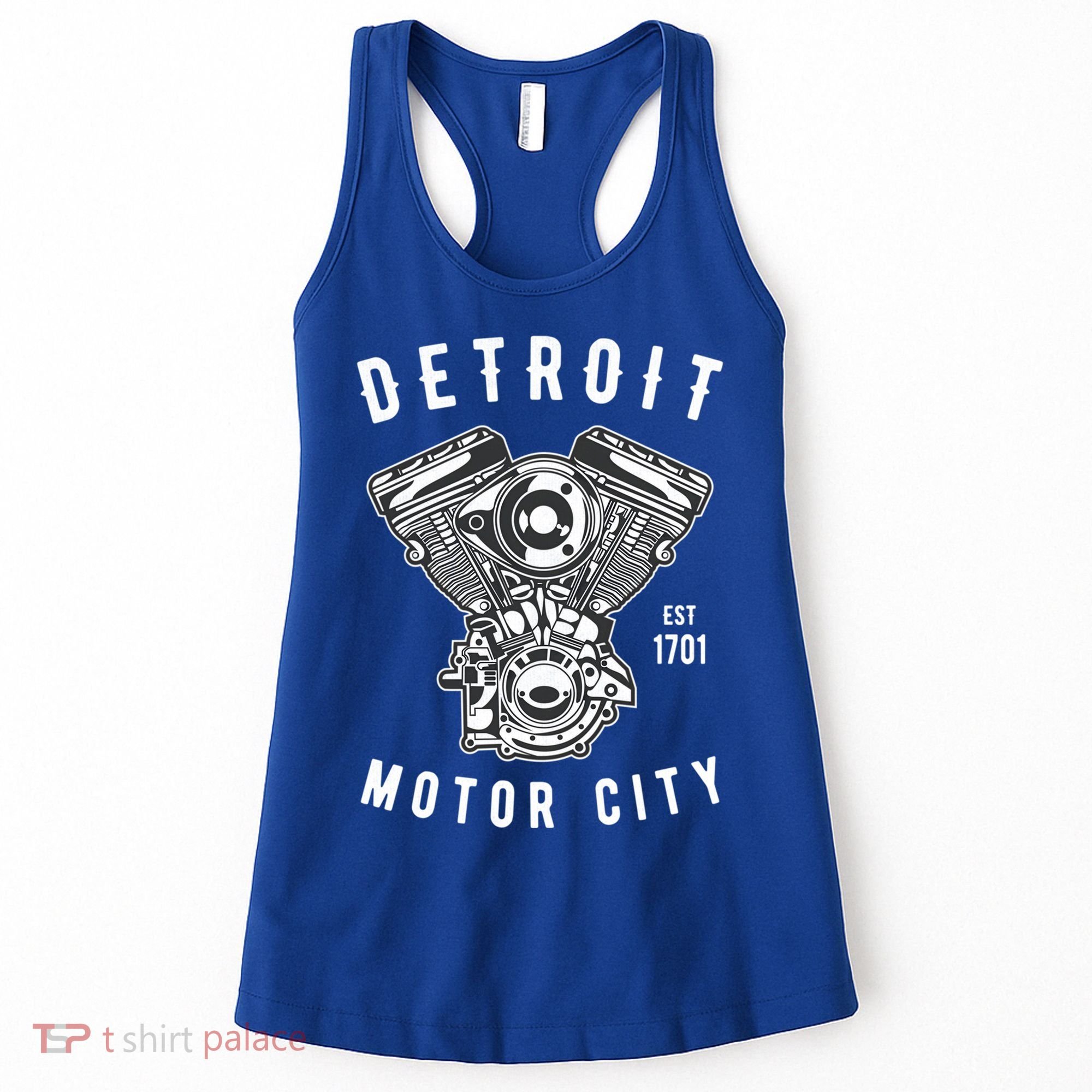 Big Block Motor City Michigan Detroit Car Lover Gift Women's Tank Top