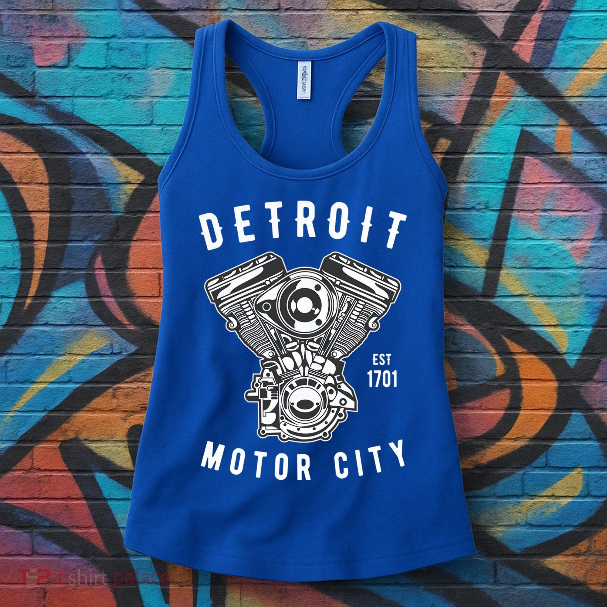 Big Block Motor City Michigan Detroit Car Lover Gift Women's Tank Top