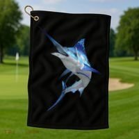 Beautiful Blue Marlin Fishing Golf Towel thumb 1