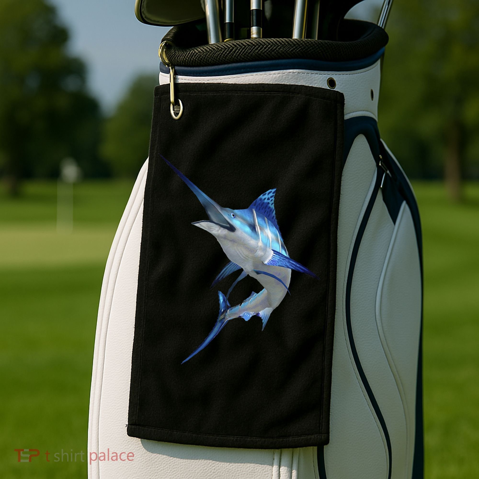 Beautiful Blue Marlin Fishing Golf Towel