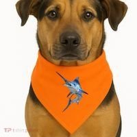 Beautiful Blue Marlin Fishing USA-Made Doggie Bandana thumb 1