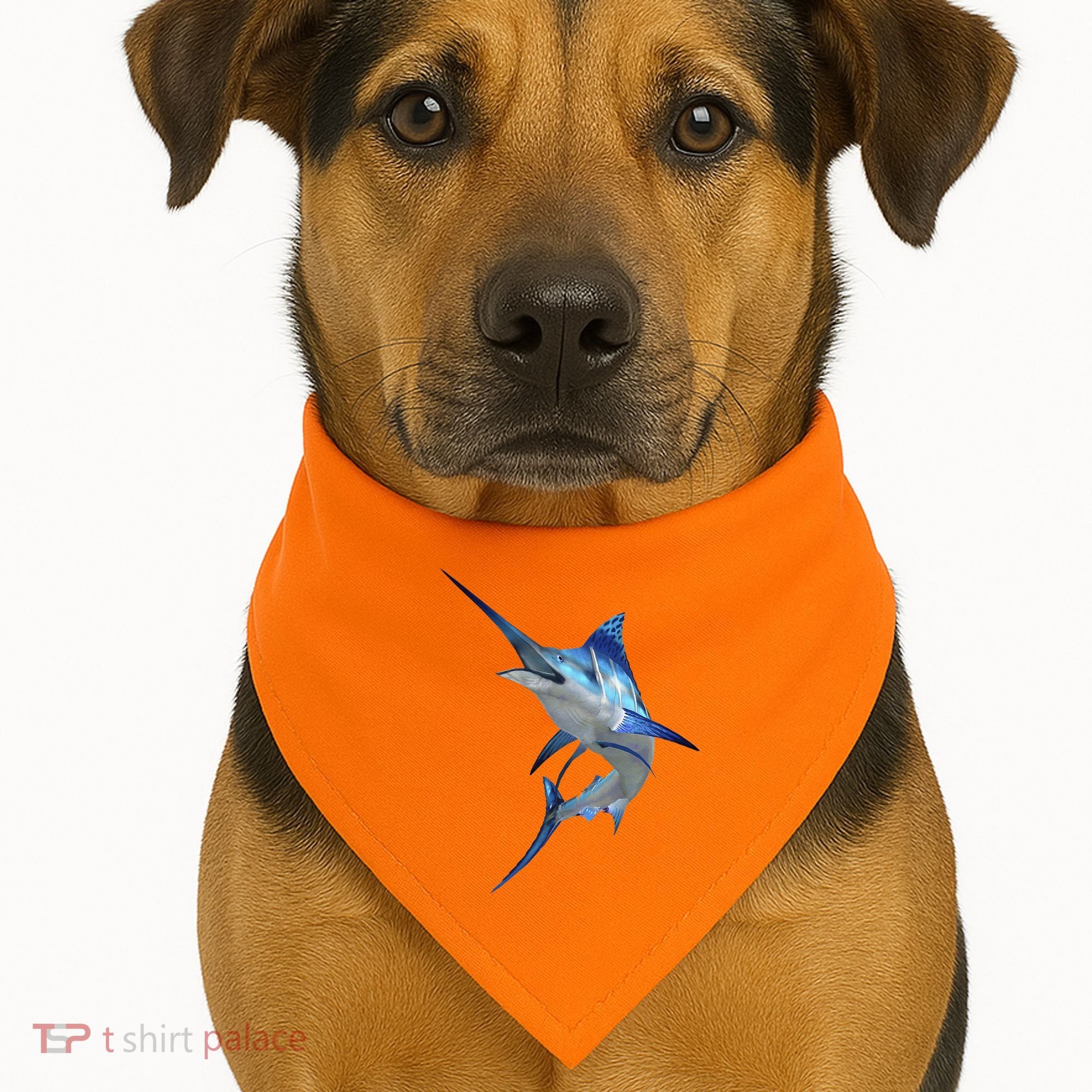 Beautiful Blue Marlin Fishing USA-Made Doggie Bandana