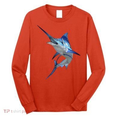 Beautiful Blue Marlin Fishing Long Sleeve Shirt