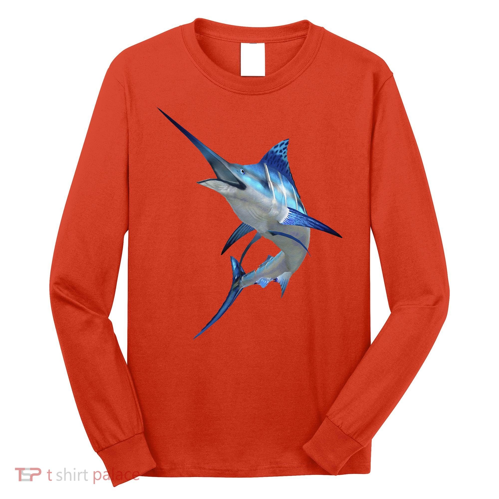 Beautiful Blue Marlin Fishing Long Sleeve Shirt